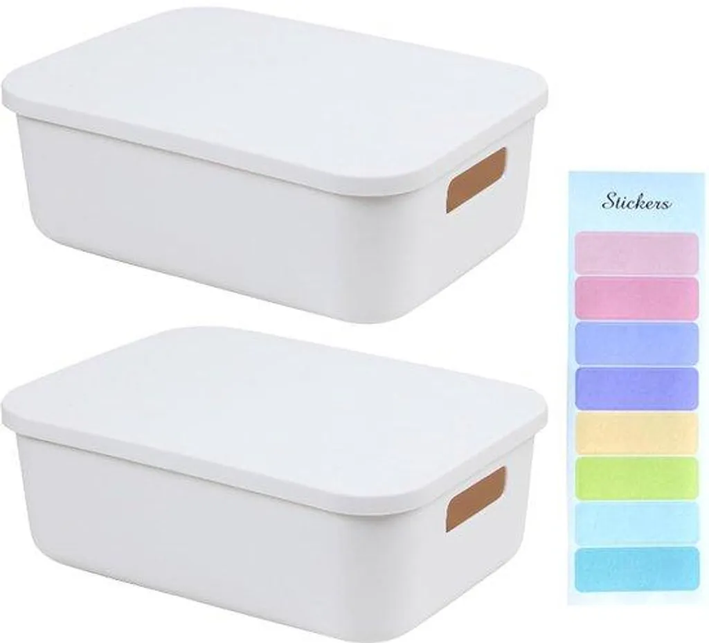 Boîte de Rangement Peu Encombrante et Transparente - Set de 2 Pièces