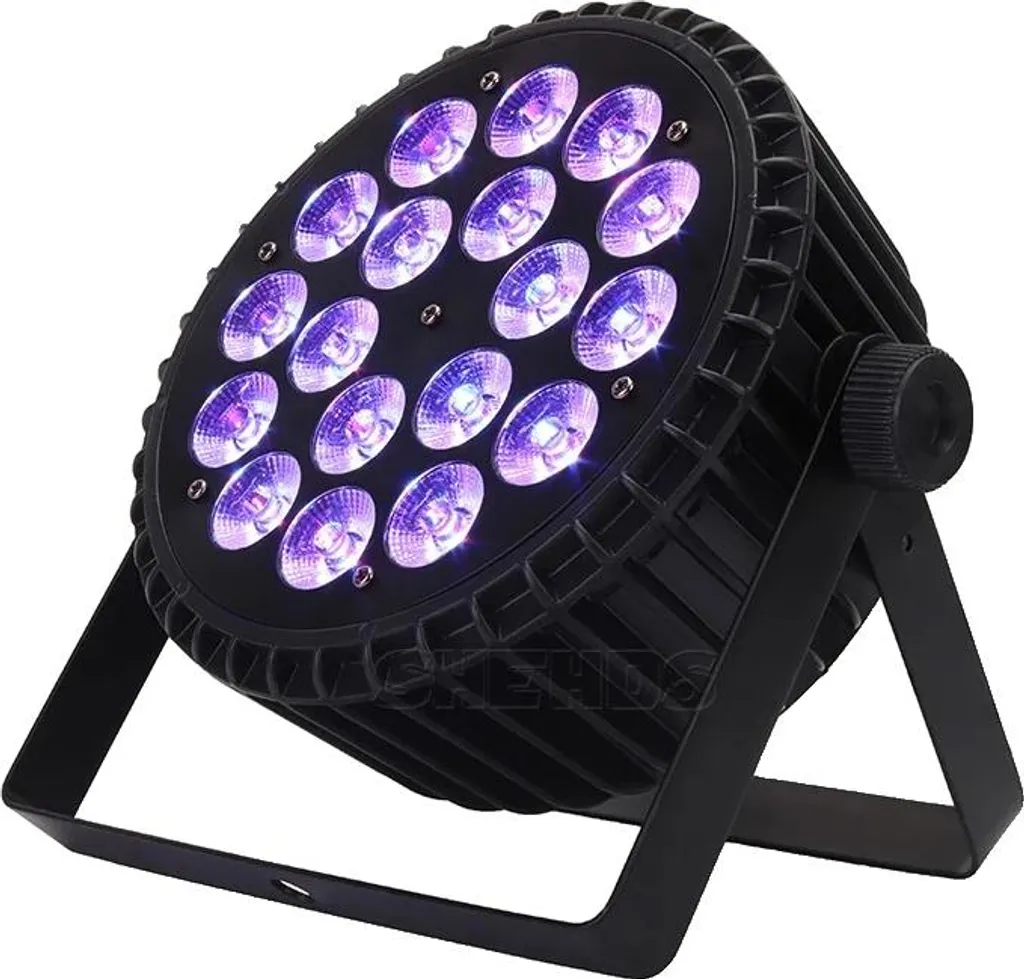Éclairage de Soirée Projecteur Scène 18x18W DMX Noir Aluminium pour Concert
