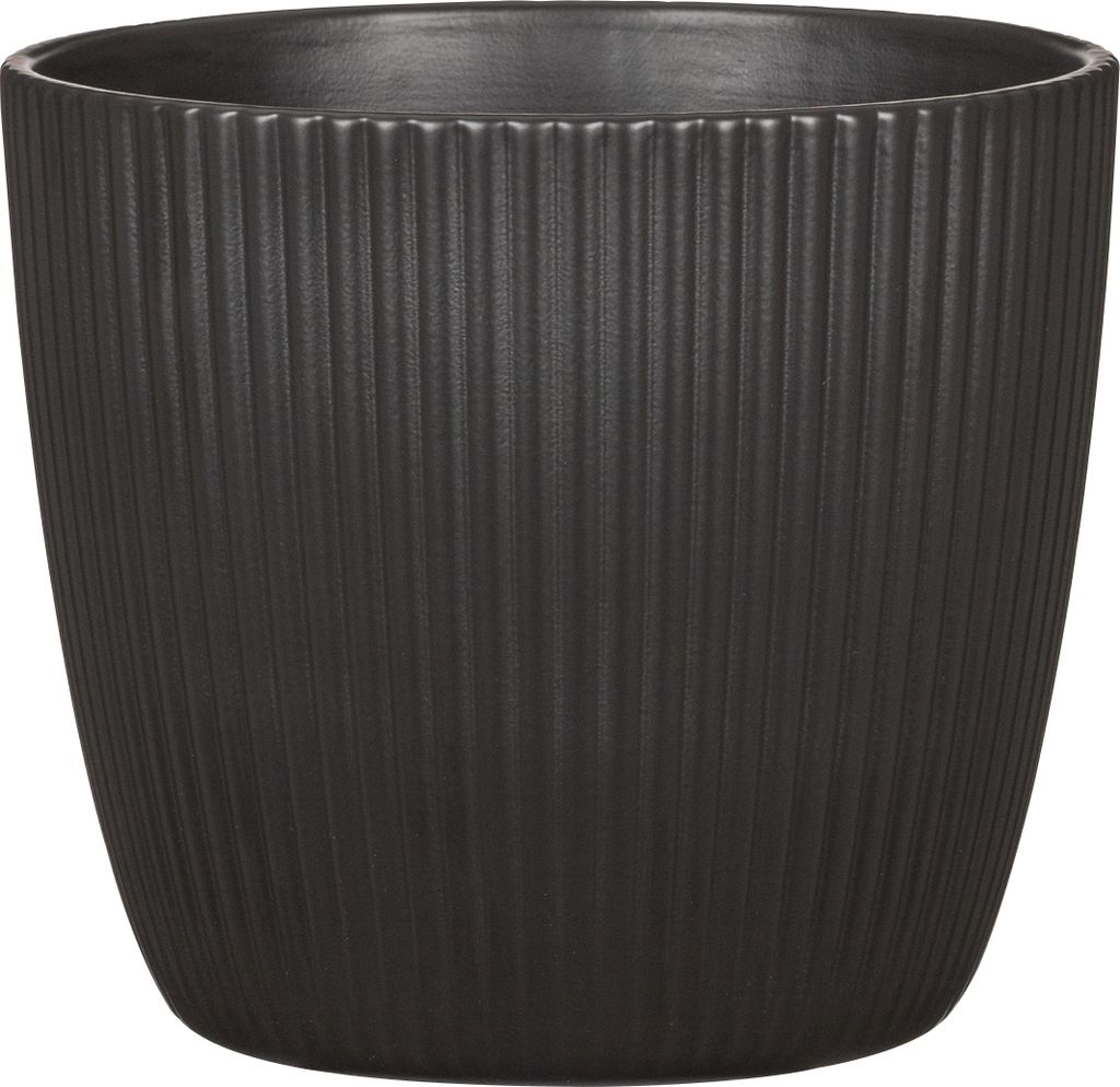 Scheurich Aura, Blumentopf aus Keramik, Farbe: Anthrazit, 20,8 cm Durchmesser, 18,5 cm hoch, 8,004 l Vol.