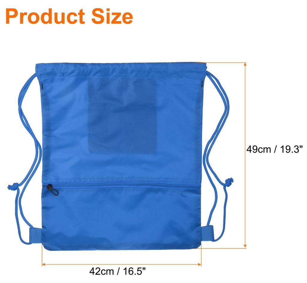 Sporttasche 42x49cm Oxford-Rucksack, Einfacher, Wasserdichter Turnbeutel, Ultraleichter Rucksack Leicht zu Tragen und Aufzubewahren, K?nigsblau