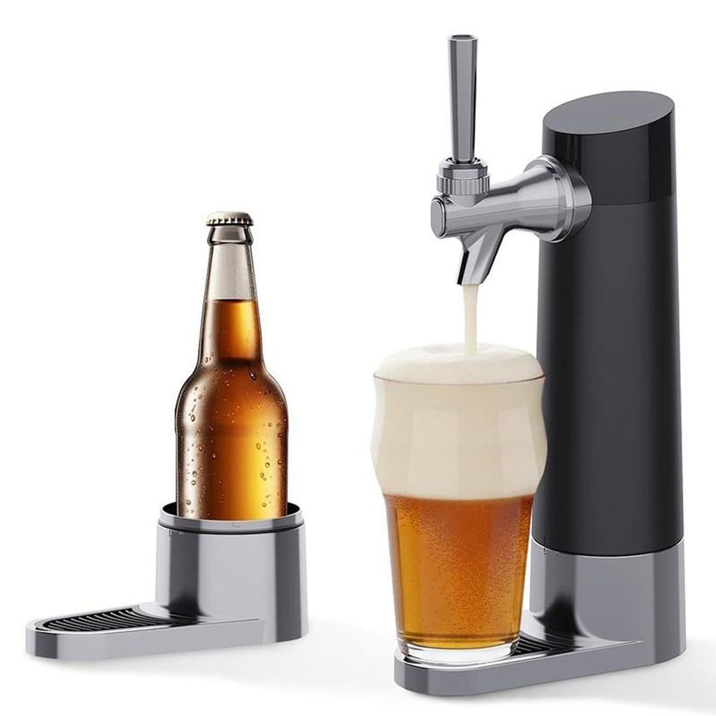 Bierzapfanlage Mini – Tragbarer Bierdispenser für Flasche & Dose, Feinporiger Schaum, Homebrew Kegerator für Zuhause, Geschenk für Männer