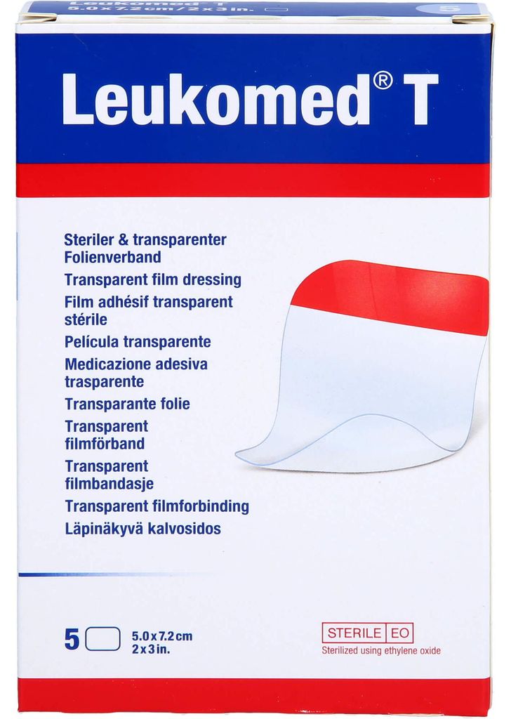 LEUKOMED TRANSP. STERILE PFLASTER 7,2x5 cm, 5 St PFL