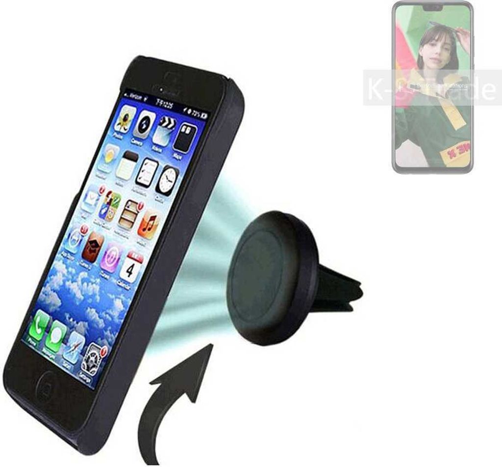 K-S-Trade Kompatibel mit Huawei Y8s Auto Handy Halterung KFZ Halter Lüftungsgitterhalterung Air Vent mount Smartphone Halter