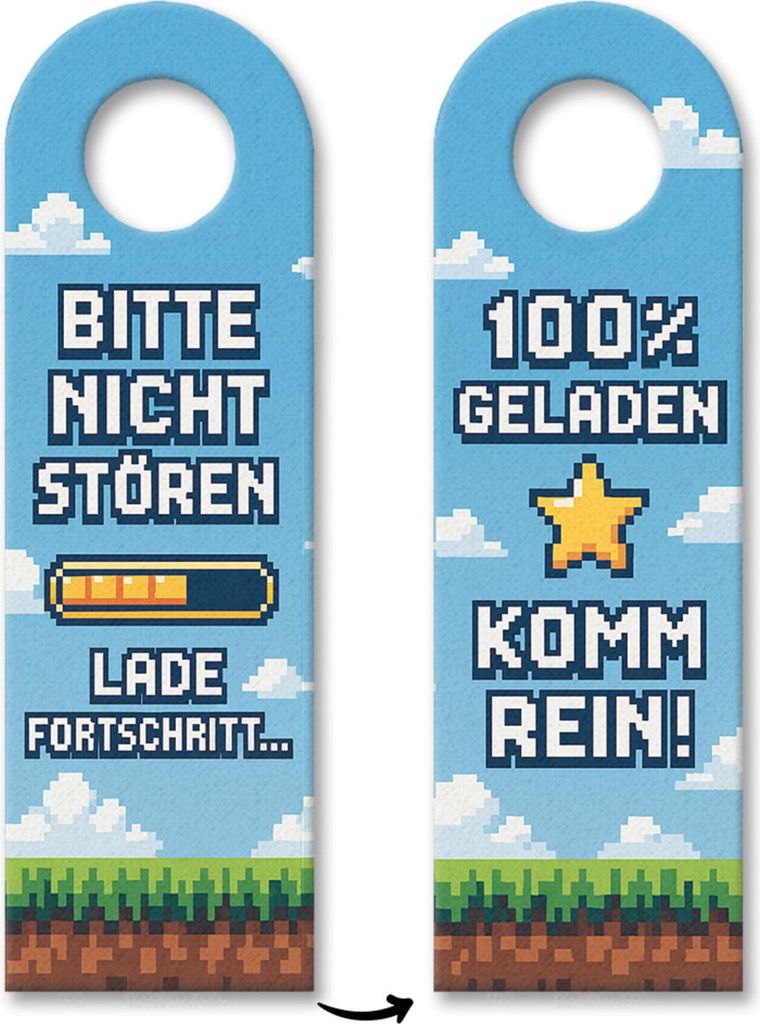 Bitte nicht stören Pixel-Art Zocken Türhänger 10er Set für Gamer