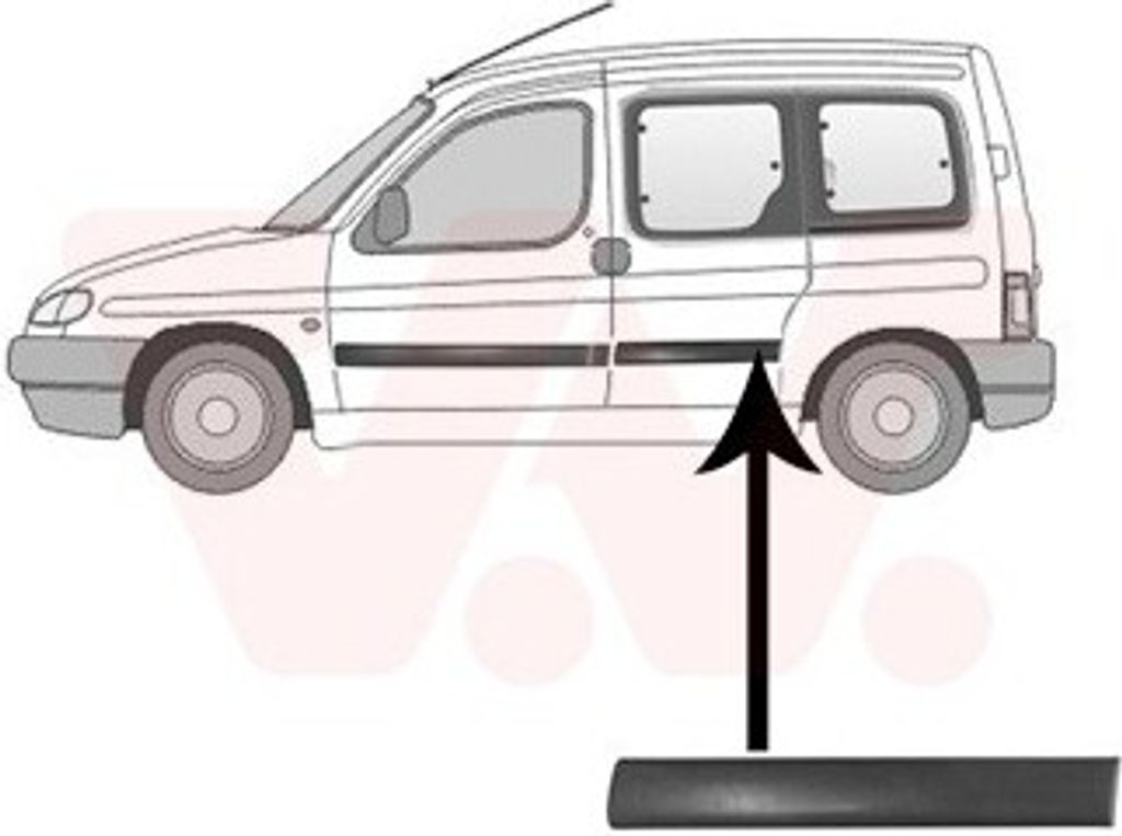 VAN WEZEL Zierleiste für die Tür Hinten Links Leiste für CITROËN Berlingo / Berlingo First (MF, GJK, GFK) 0903425