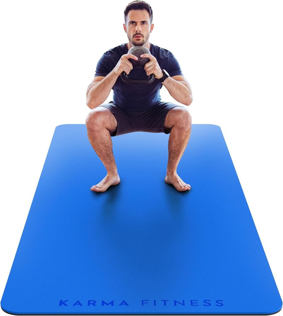 Extra breite und dicke Yogamat 183x80 cm - Antirutsch-Fitnessmatte für HIIT, Pilates und Gymnastik