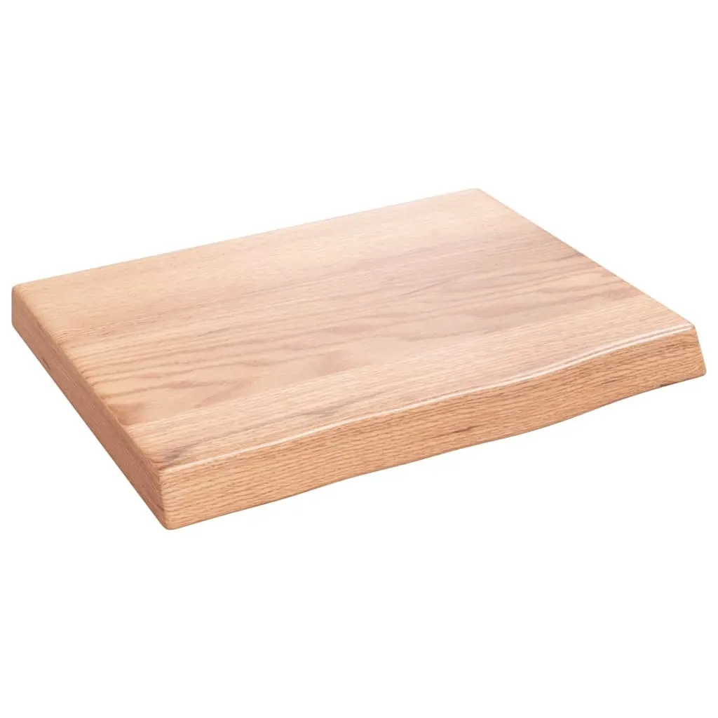 vidaXL Piano lavabo marrone chiaro 40x30x(2-4) cm in legno massiccio trattato