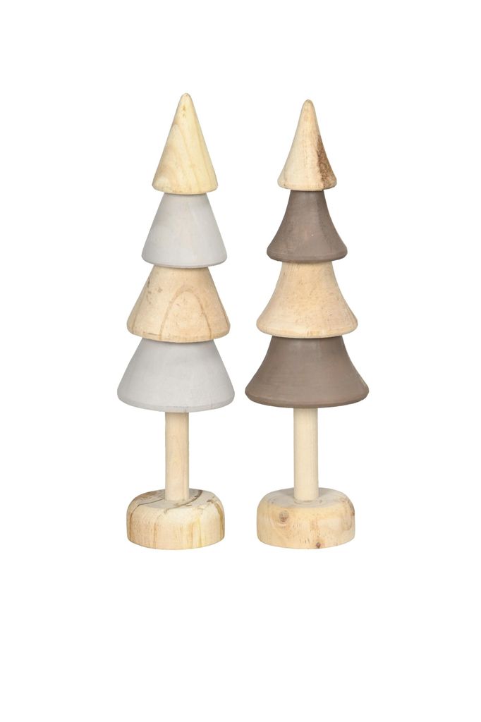 Holz Tanne Baum Dekotanne zum Stellen Ø6cm H24cm Advent natur/braun/grau Winter Weihnachten Tisch Fenster Aufsteller Dekoration