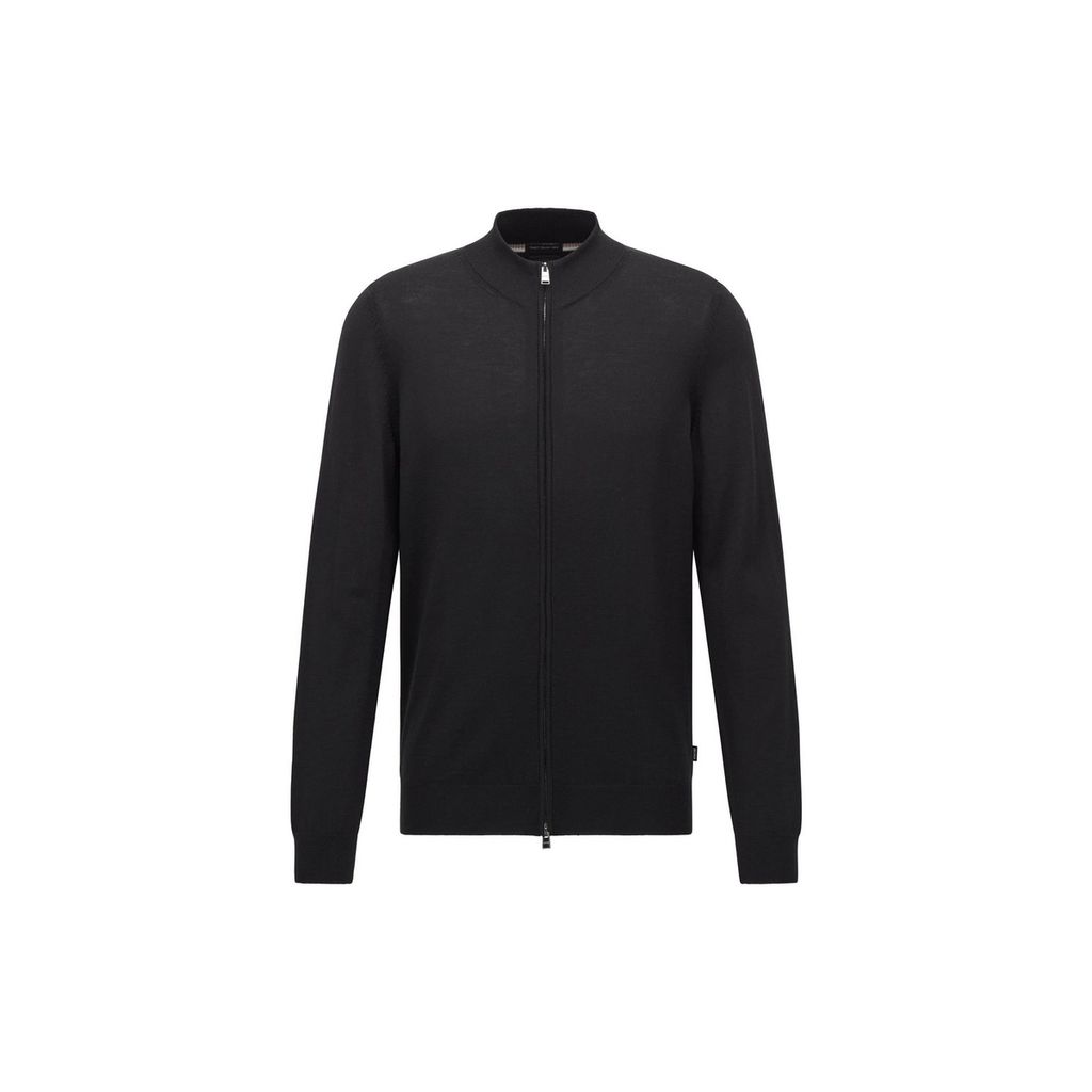 Boss Black Balanso Weste einfarbig schwarz normale Passform Schurwolle