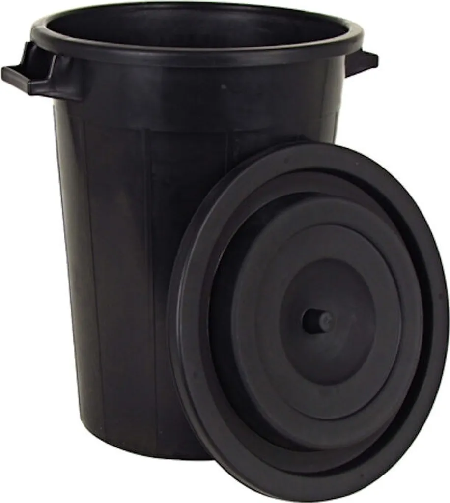 Bac de rangement universel 100l noir avec poignées ergonomiques