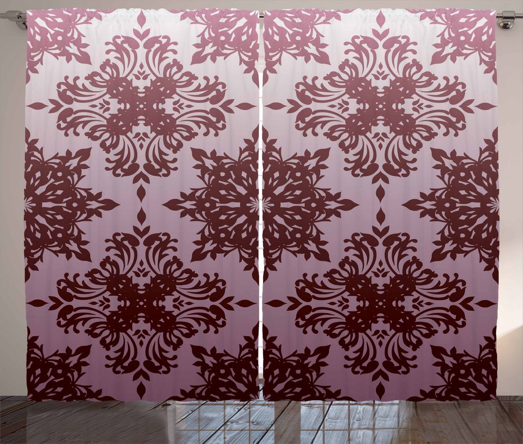 ABAKUHAUS Renaissance Rustikaler Vorhang, Verwirbelt Classical Motif, Wohnzimmer Universalband Gardinen mit Schlaufen und Haken, 280 x 175 cm, Kast...