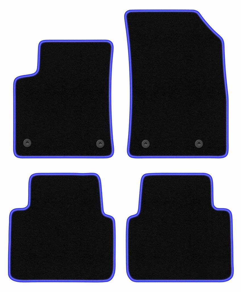 Fußmatten Automatten Velours Schwarz/Blau für Opel Produktbild 