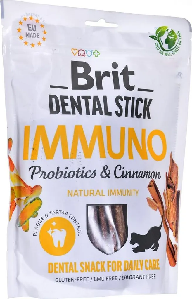 Brit Dental Stick Immuno 251g : Probiotiques & Cannelle pour Chien