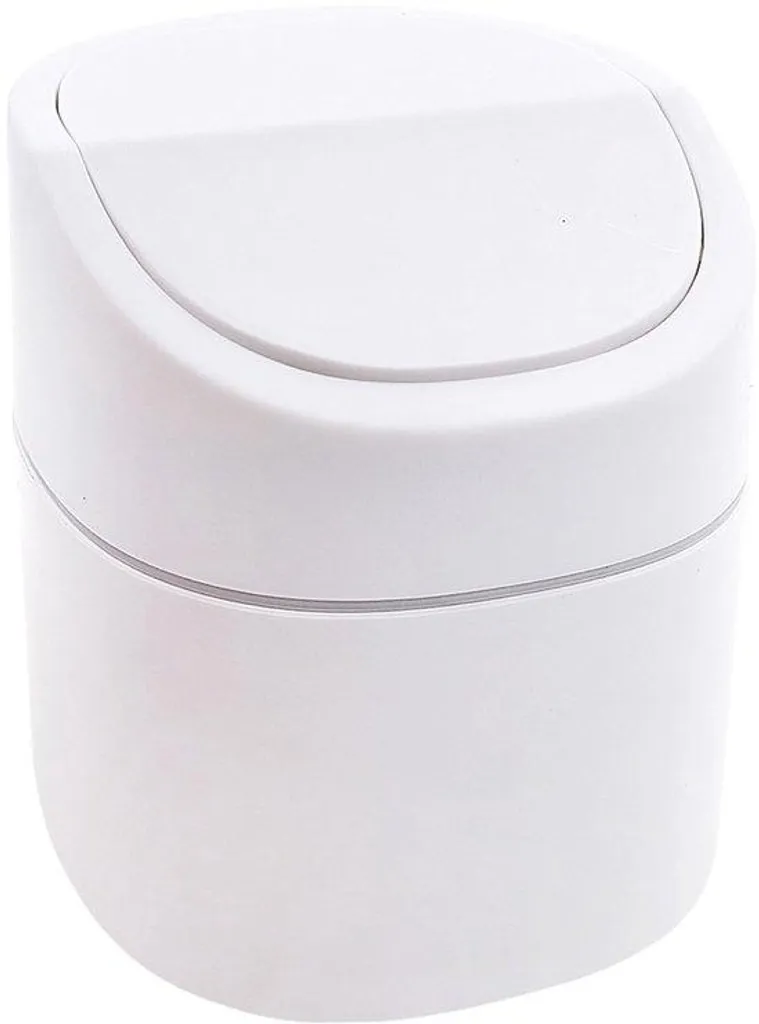 Poubelle de salle de bain 2L design compact avec couvercle anti-odeur