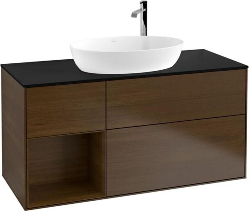 V&B Waschtischunterschrank Finion 120cm, Pl bla m, Reg wal ven, wal ven