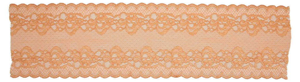 Galon dentelle élastique large 23 cm coloris brun crème pour couture