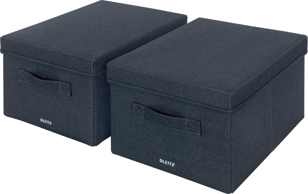 LEITZ Ablagebox aus Stoff Größe M 2er Set samtgrau