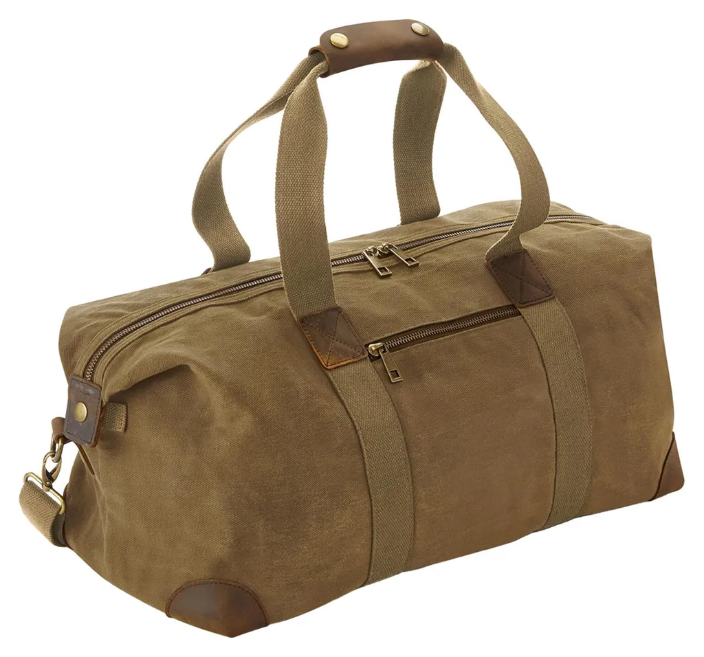 Sac de week-end en toile cirée et cuir Quadra Heritage - Bagage de cabine