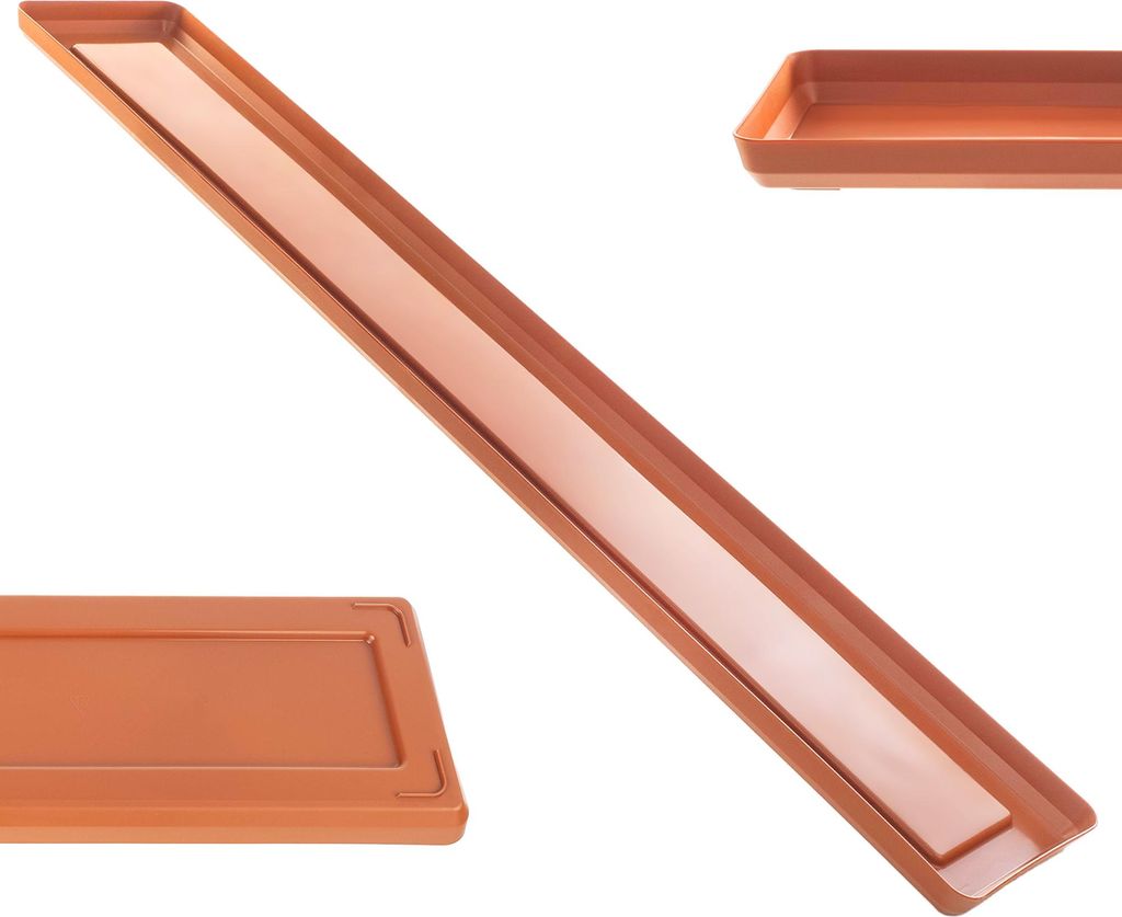 KADAX Blumentopfständer, 80 cm, rechteckige Ziegelstein-Kunststoffschale