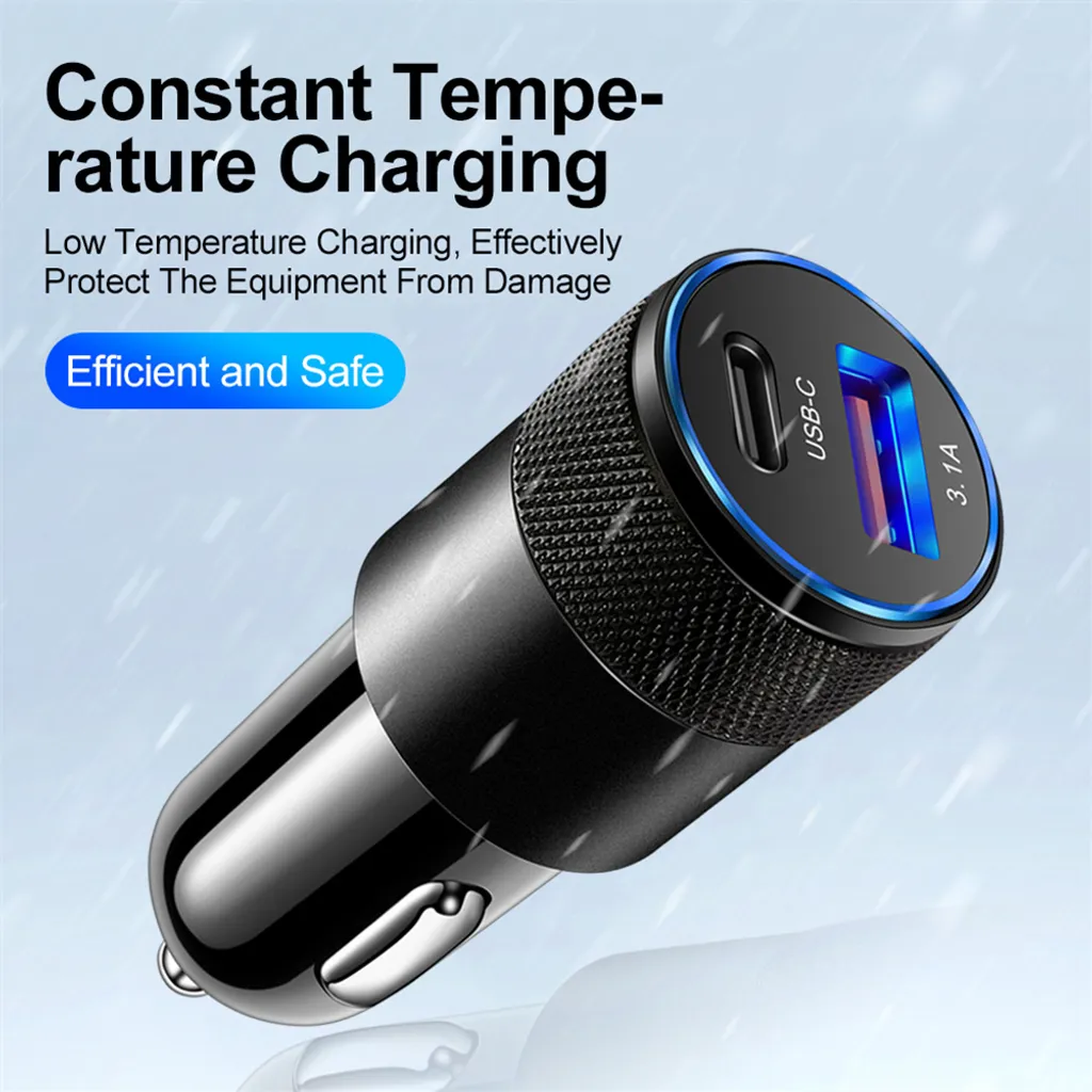 Caricabatterie Auto USB 3.1A 15W Nero | Adattatore Accendisigari Veloce - 2