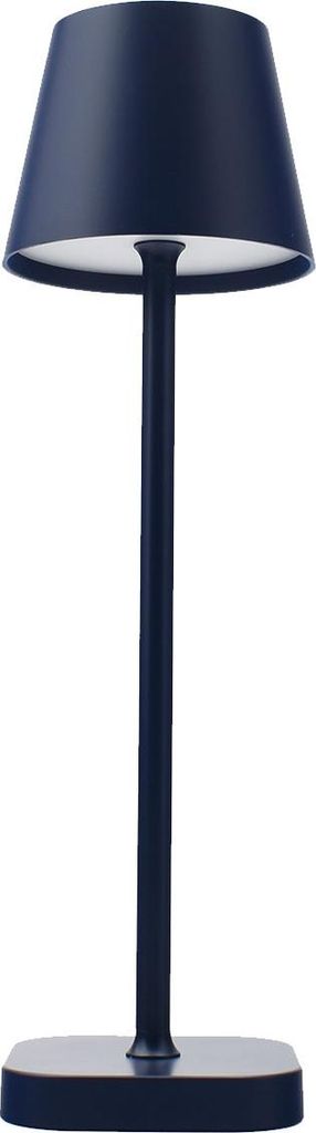 FlinQ Tischlampe Lume – Wiederaufladbar – Schlafzimmerlampe – Dimmbar mit Speicher – 3 Lichtstufen – 38 cm – Blau