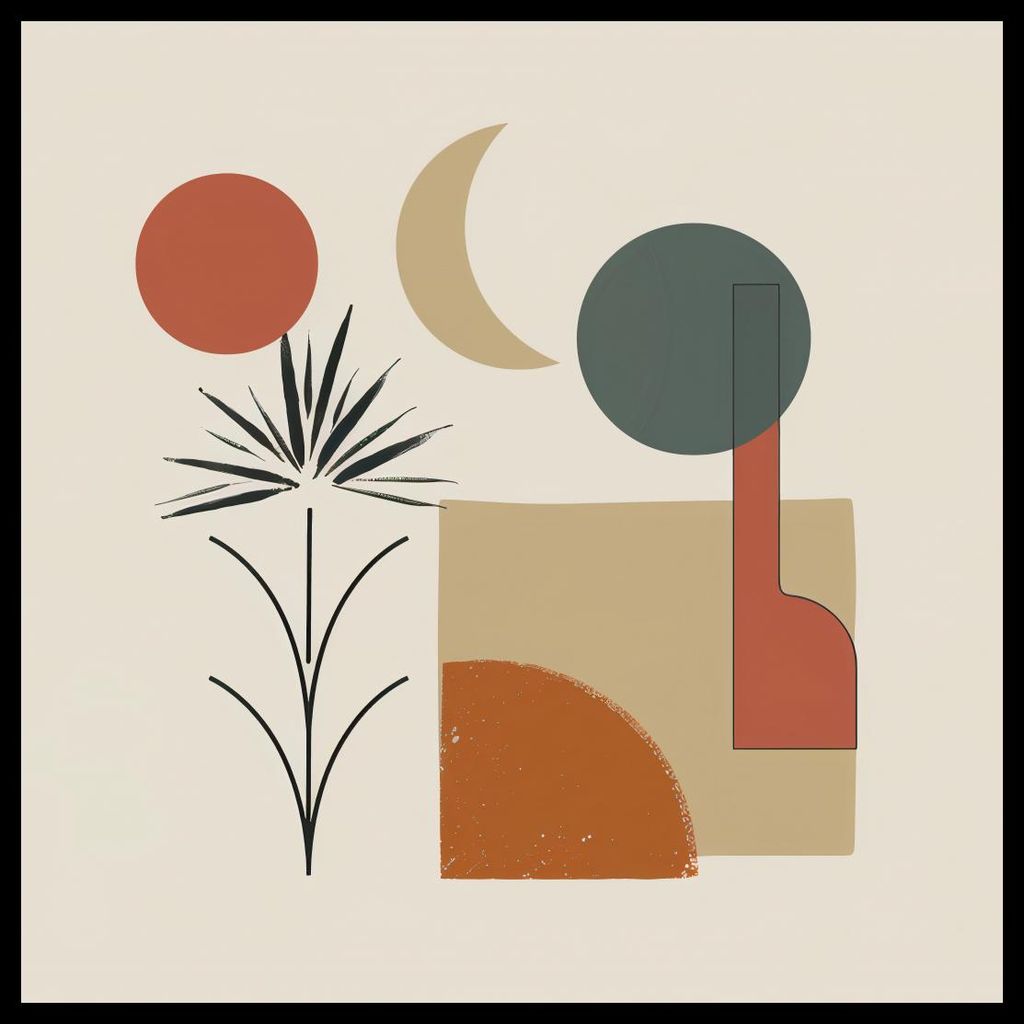 Poster 70x70cm Sonne, Mond und Leben