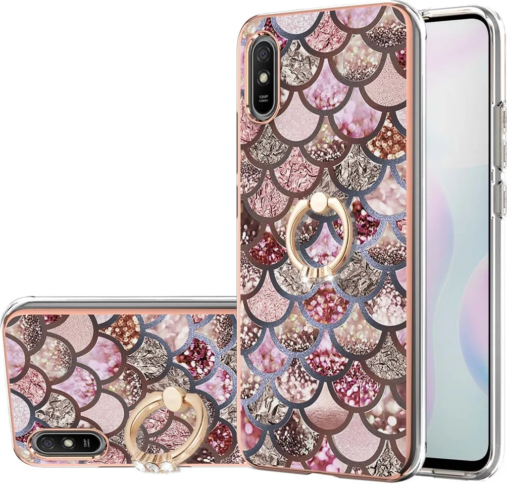 Custodia Xiaomi Redmi 9A in Silicone TPU con Anello - Design Caffè