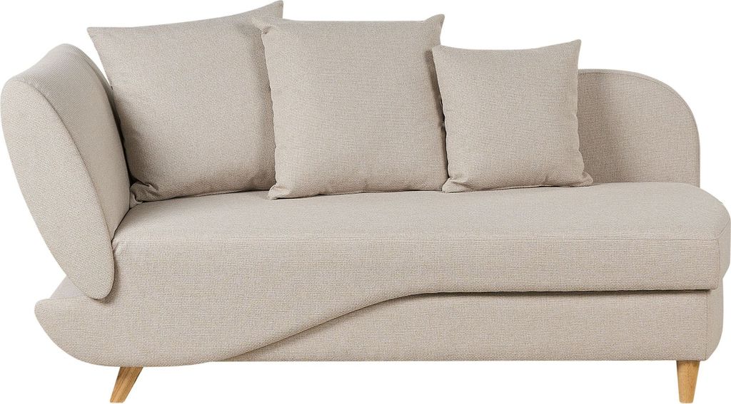 BELIANI Chaiselongue Linksseitig Beige Leinenoptik mit Produktbild 
