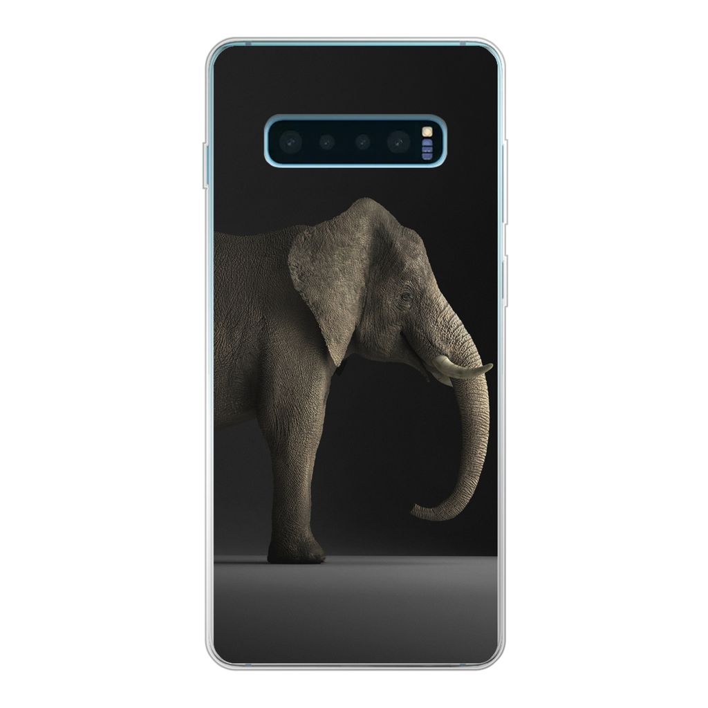 MuchoWow Handyhülle Schutzhülle Hülle für Samsung Galaxy S10 Plus Elefant - Tiere - Licht Silikon Softcase Handy Hülle - Schutzhülle