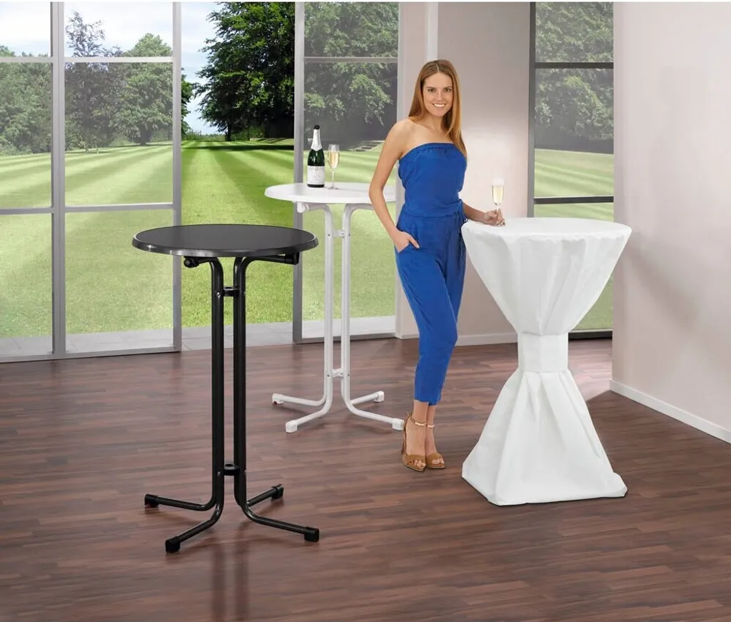 Table de Bar Haute Anthracite 70 cm : Idéal pour Cuisine et Balcon Clos - 4