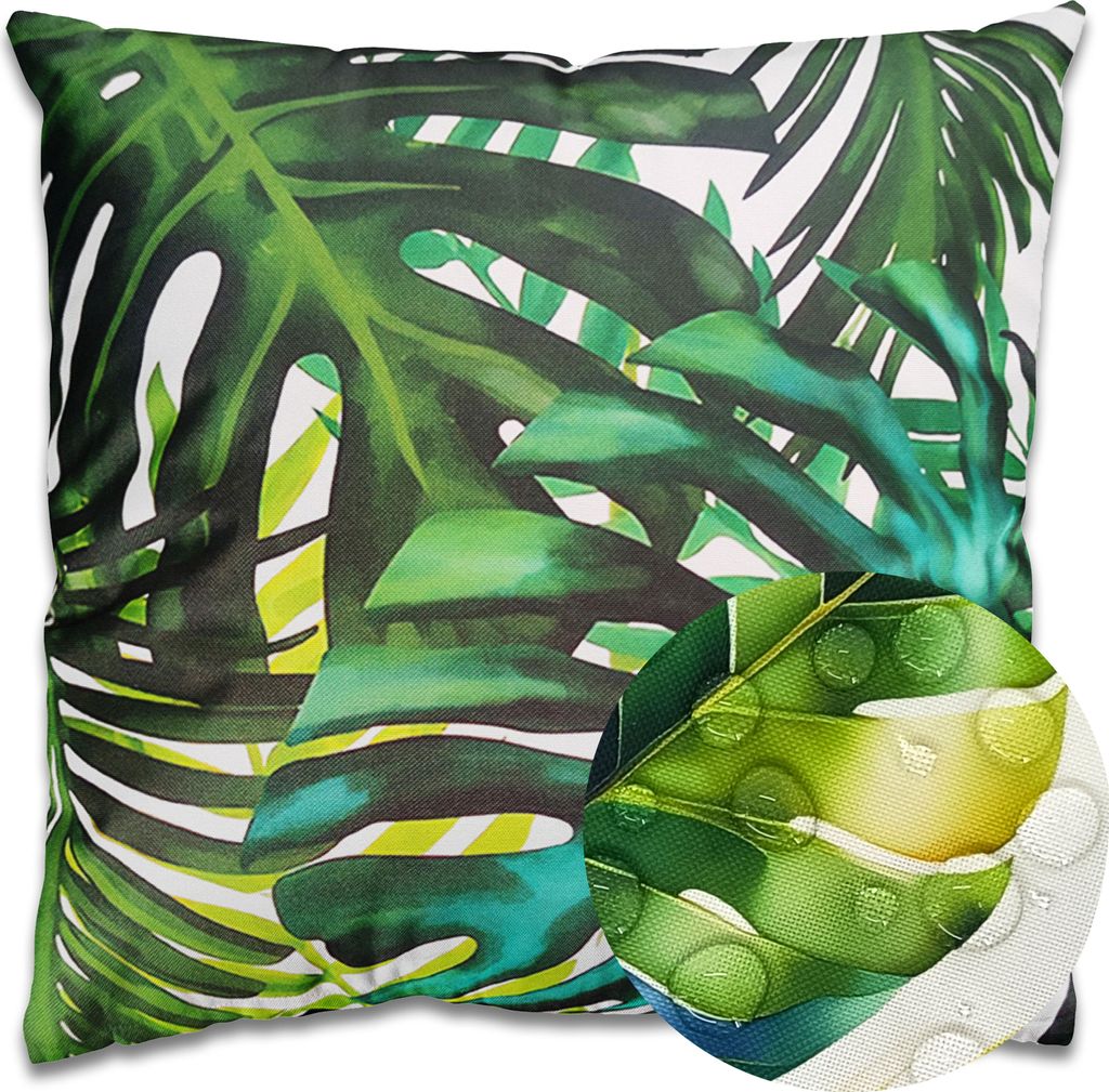 Domarex Gartenkissen Wasserdicht Botanic 45x45 cm – Terrassenkissen – Balkonkissen – Oxford-Gewebe UV-beständig – Füllung aus Silikonkuge...