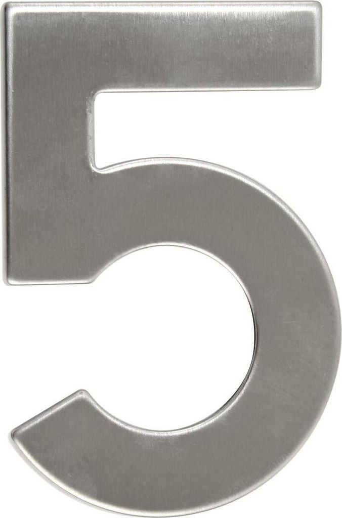 numero civico n. 5 95 mm in acciaio inox Immagine del prodotto 