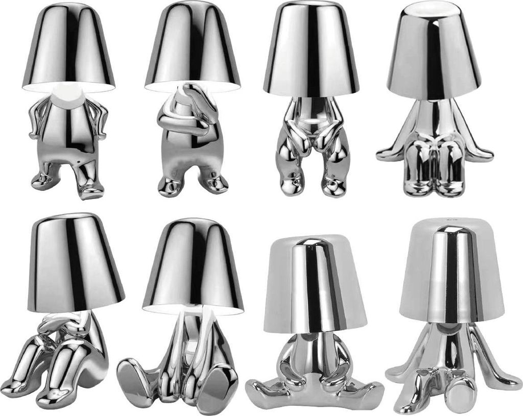 Luxus - Bins Brother Tischlampe - Silber - Set van 8