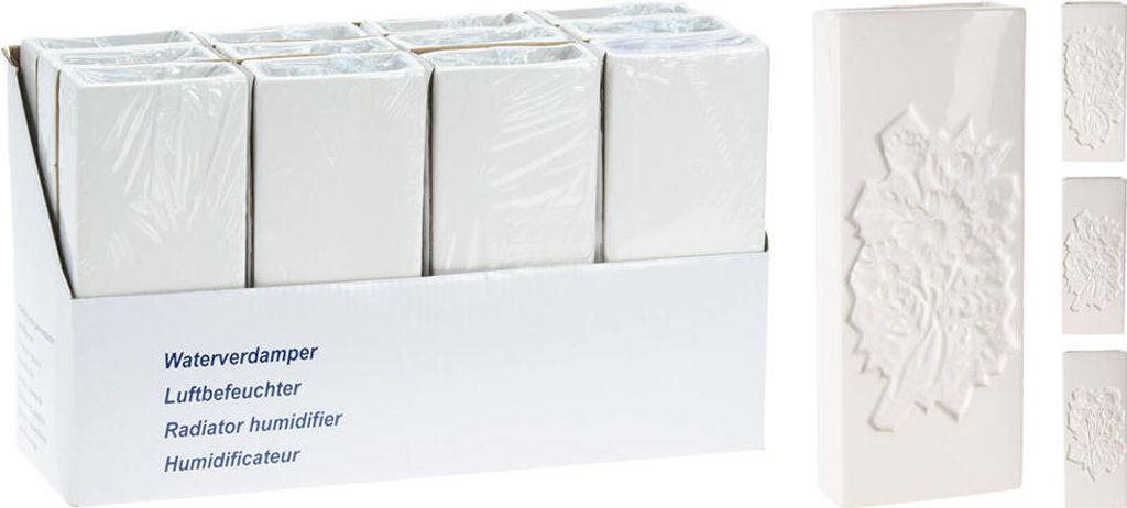 Luftbefeuchter aus Keramik, weiß mit Blumen-Motiv Produktbild 5
