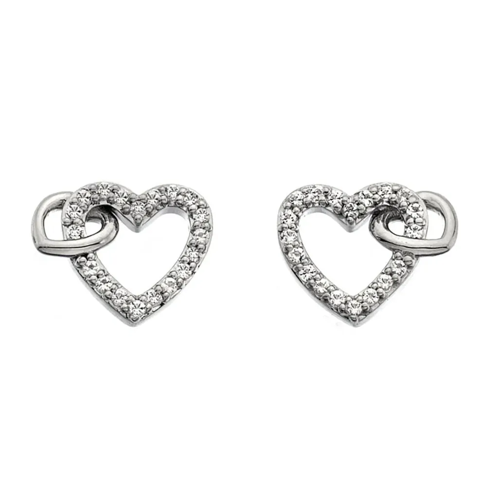 Boucles d'oreilles cœur argent et diamants : élégance discrète sans gêne
