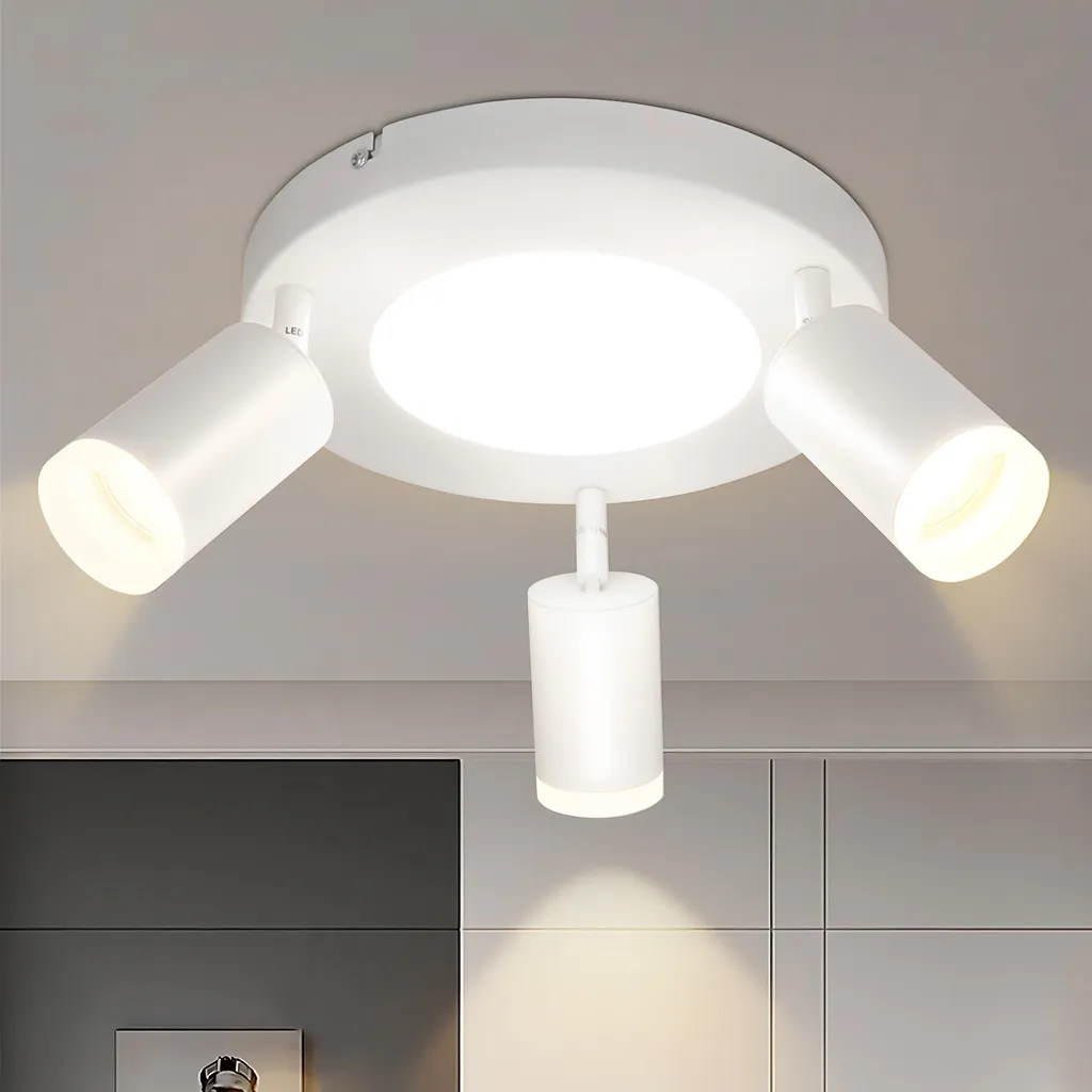 Plafoniera ZMH 3 Faretti LED GU10 Bianco | Lampada Moderna Soffitto