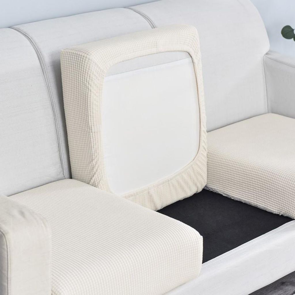 Sofa Kissen verdickte Design Anti-Fade-hohe Zählungen Stretch Couch Saats Slipcover Möbelzubehör-Weiß ,Größen:M