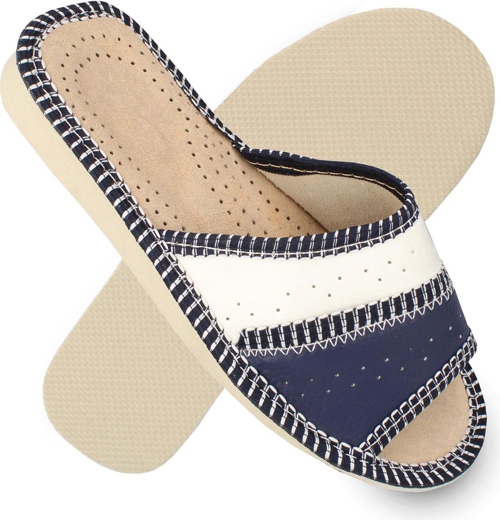 filsko Tvis Hausschuhe Damen offene Pantoletten Leder