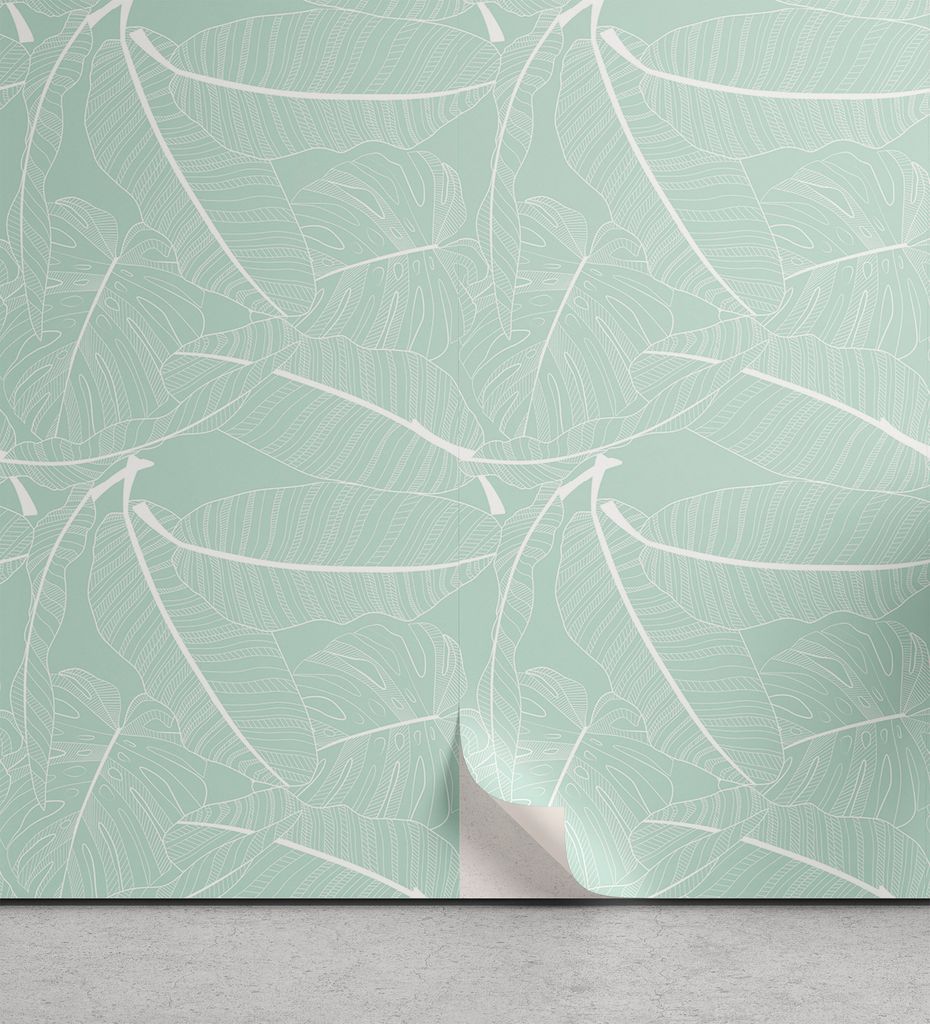 ABAKUHAUS Tropical abziehbare & klebbare Tapete für Zuhause, Dschungel Monstera Fan Palms, selbstklebendes Wohnzimmer Küchenakzent, 33 cm x 180 c...