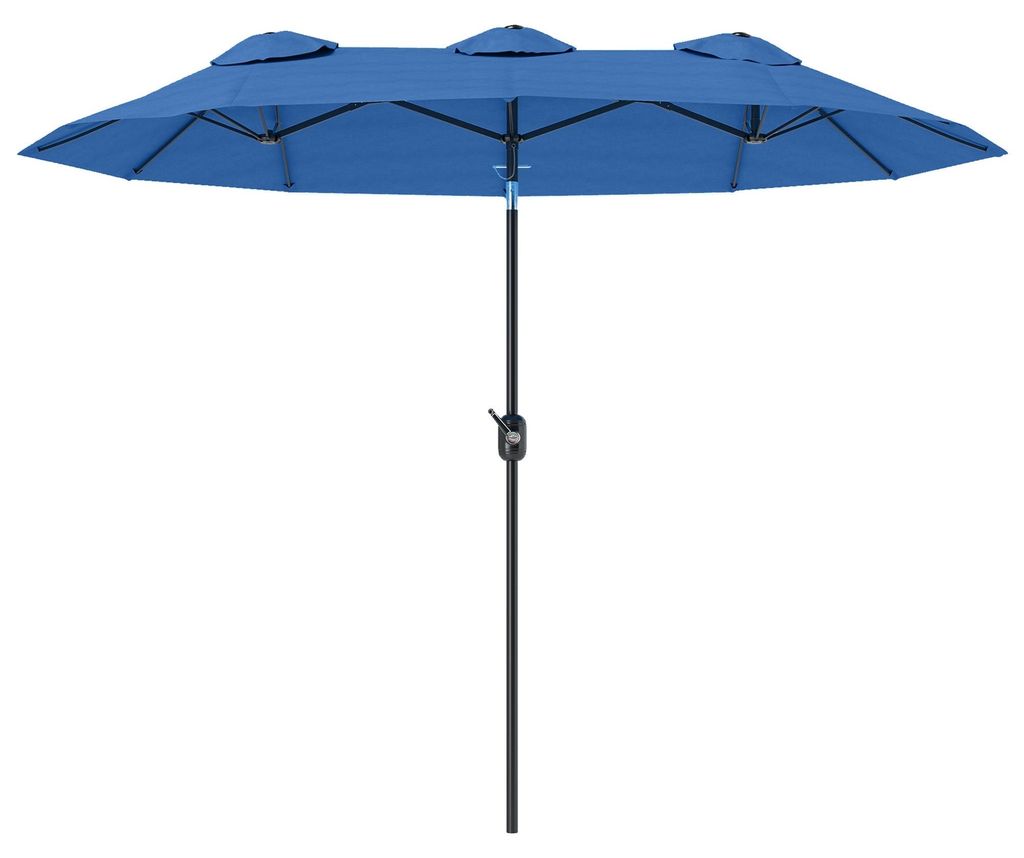 Großer Doppelschirm für die Terrasse, Neigungsverstellbar, Polyester
