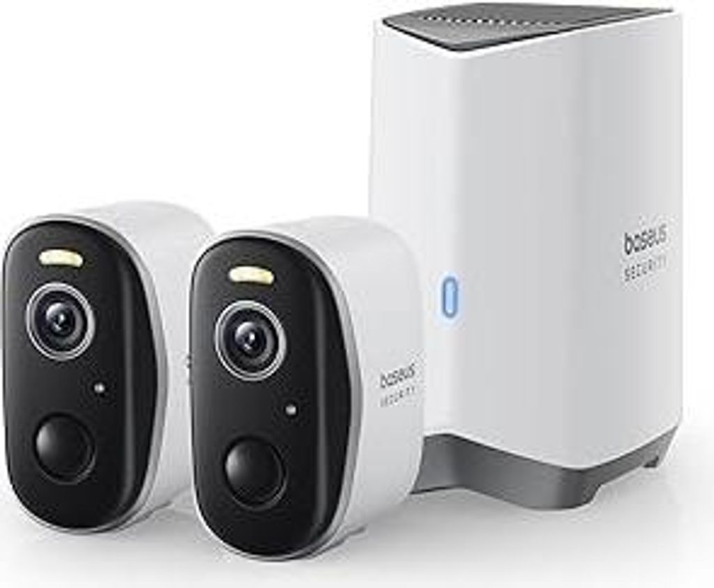 Baseus Security Überwachungskamera Aussen Akku 210Tage, 2K HD, 145 Grad, IP67 Wetterfest, Nachtsicht, Kamera Überwachung Kabellos WLAN mit Lokal ...