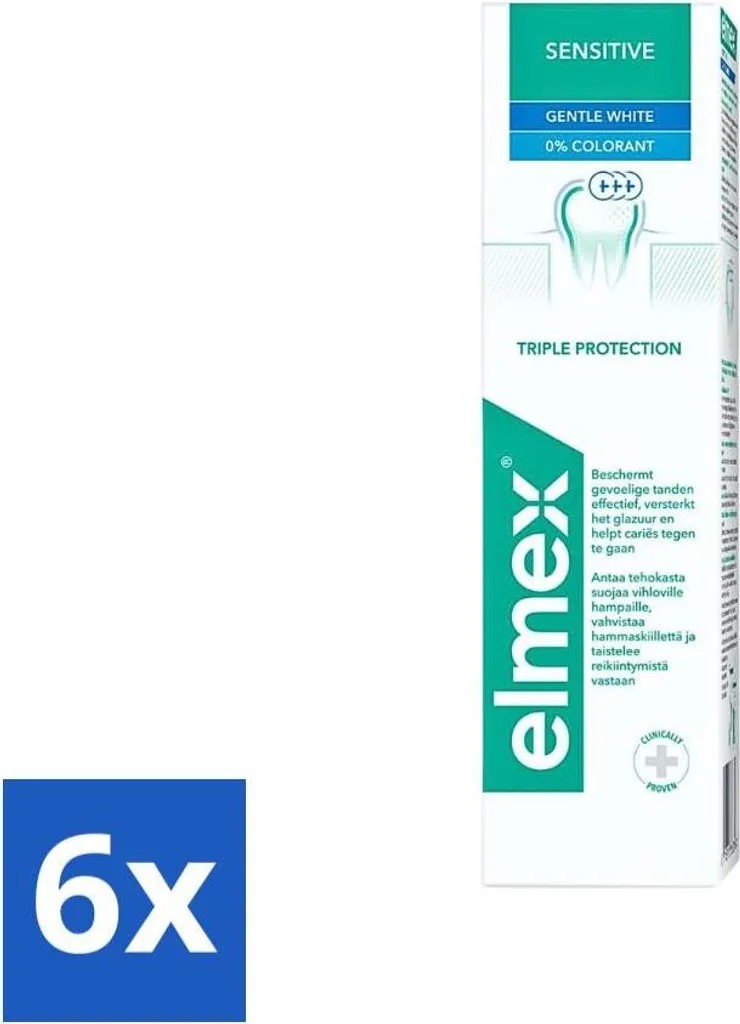 Kit Benessere Sorriso: 6x Elmex Sensitive Sbiancante 75ml