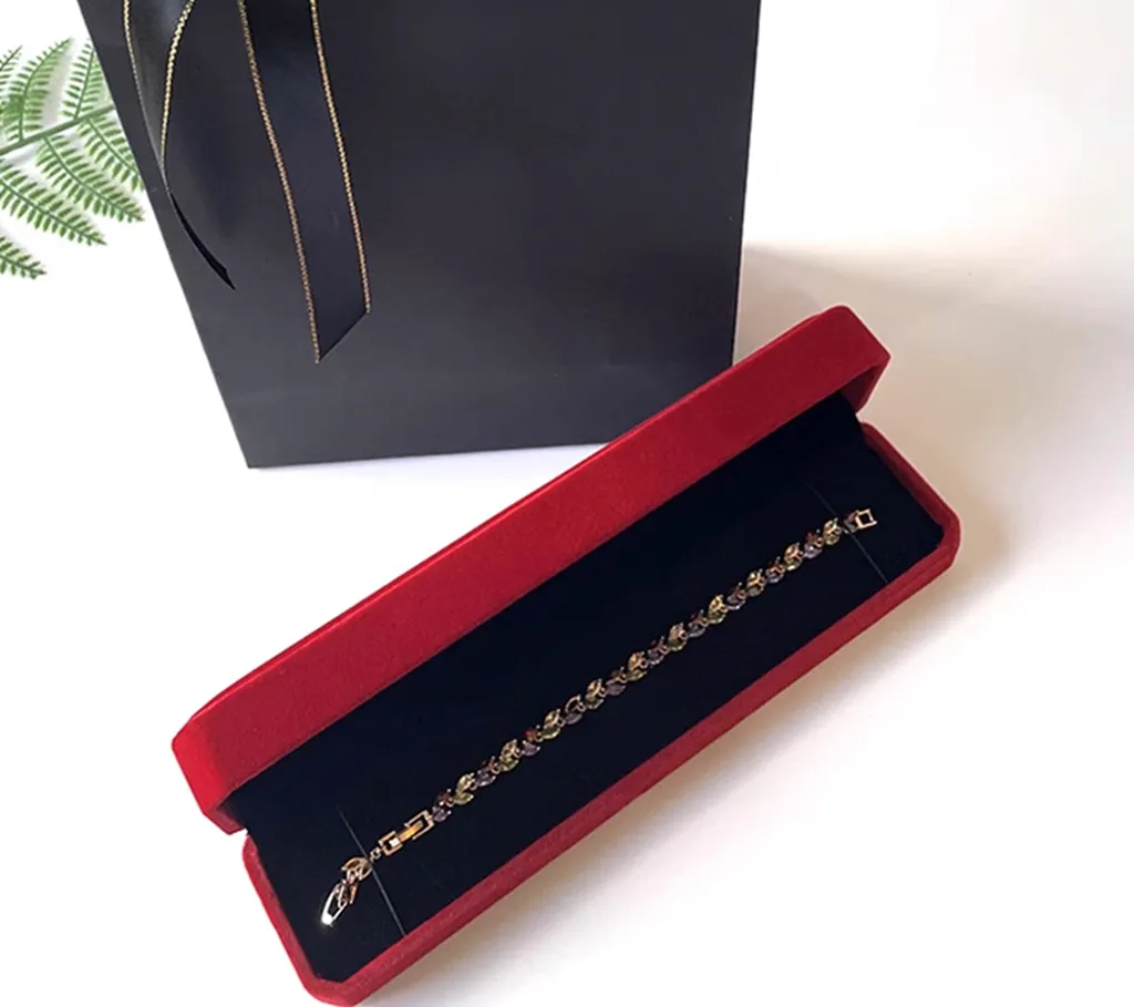Portagioie Collane e Bracciali Rosso Scuro | INF Cofanetto Elegante - 4