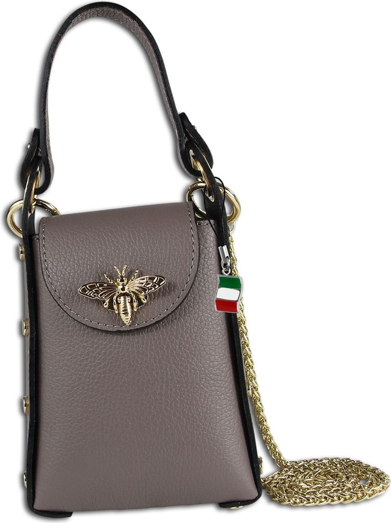 Florence Leder Tasche Umhängetasche braun taupe OTF813N