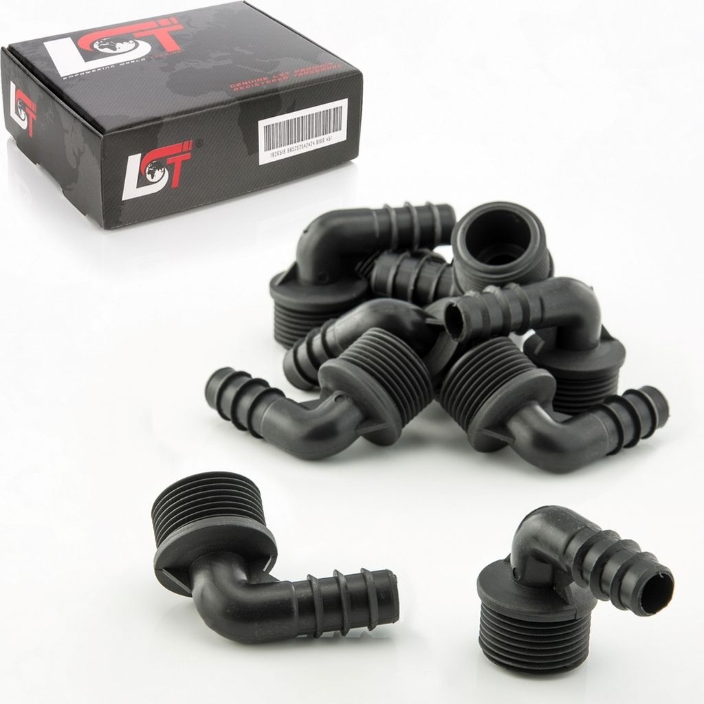 10x PE-Verbinder L-Stück 90° Winkel 16x3/4" Reduzierstück Bewässerungssystem