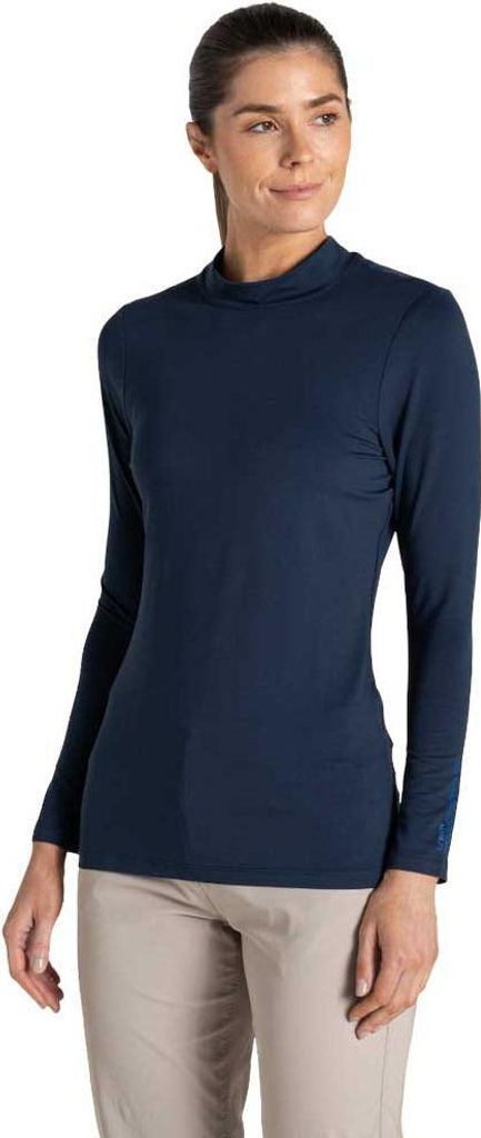 Craghoppers Nosilife Mock Neck Langarm-t-shirt Blau 40 Damen Blau 40