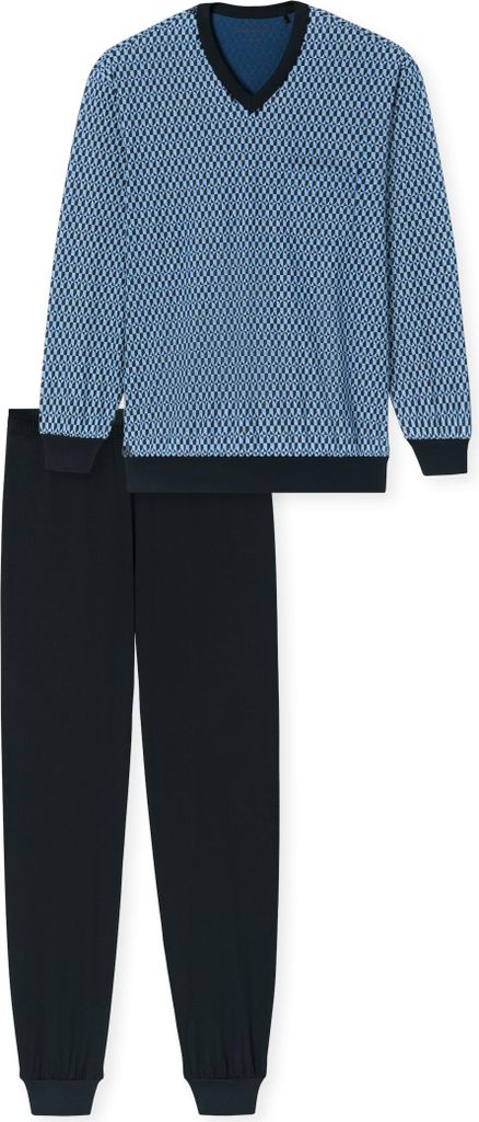 Schiesser Schlafanzug lang blau 62