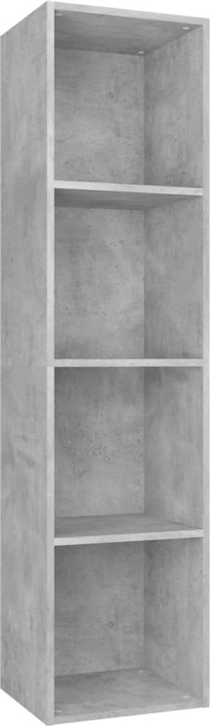 Bücherregal/TV-Schrank Betongrau 36x30x143 cm Holzwerkstoff