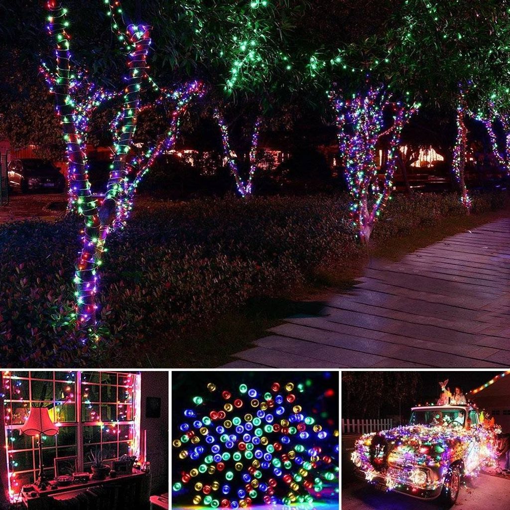 KEEDA Solar-Lichterkette 12m, 100 LED, Wasserdicht IP65 - Für Garten, Weihnachten & Party