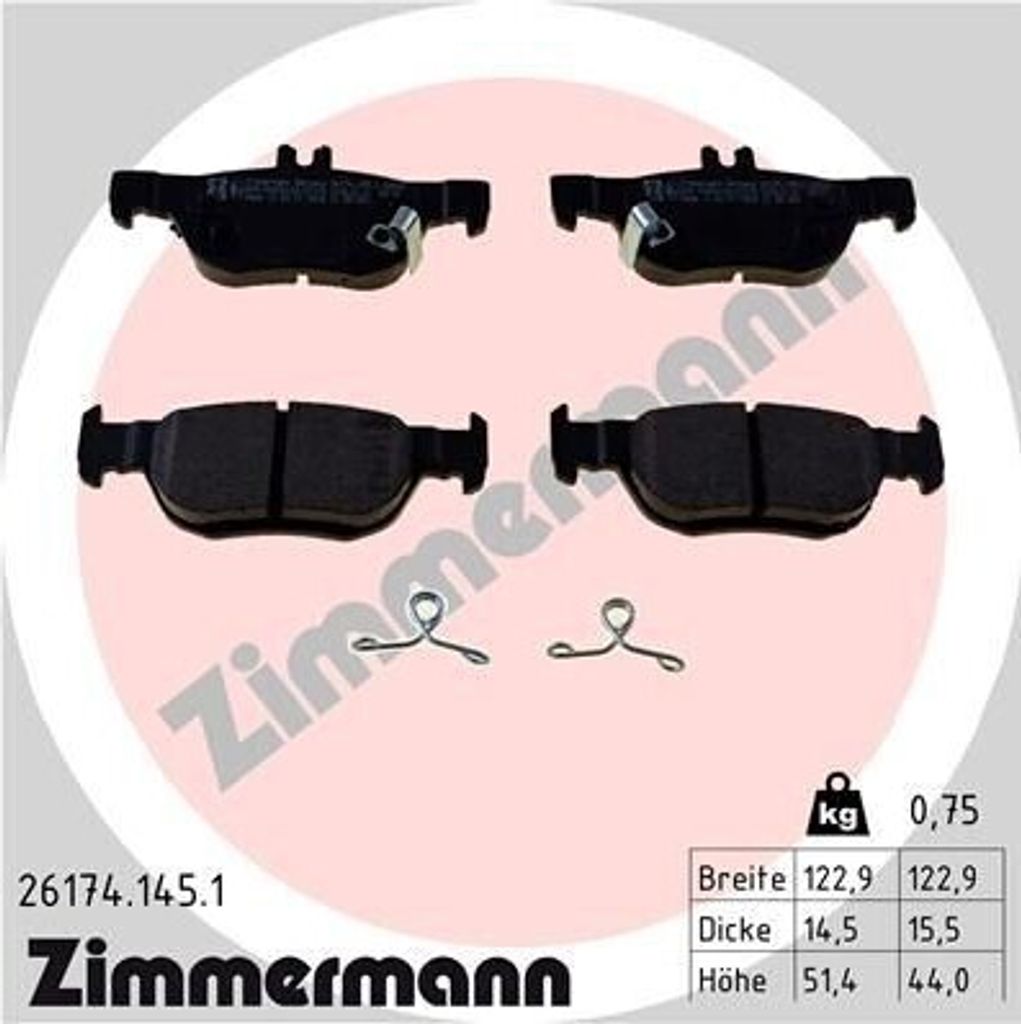 ZIMMERMANN 26174.145.1 - Bremsbeläge für 3 (BP), GLC, CX-30 (DM), MX-30 (DR)